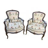 2 FRENCH CLEAN UPHOLSTERED CHAIRS