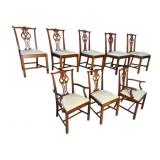 8  SOLID CHERRY CHIPPENDALE CHAIRS
