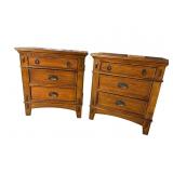 2 OAK FINISH KATHY IRELAND LARGE NIGHTSTANDS