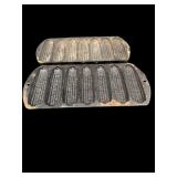 LOT OF 2 CAST IRON CORNBREAD PANS