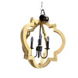 WOOD AND METAL MODERN DESIGN CHANDELIER