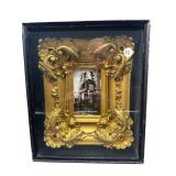 ANTIQUE FRAMED AMERICAN INDIAN PHOTO IN SHADOW BOX