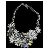 DESIGNER JOAN RIVERS RHINESTONE FLOWER NECKLACE