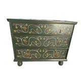 PINE PAINT DECORATED MULE CHEST