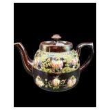 SMALL ANTIQUE ENGLISH HAND PAINTED TEA POT