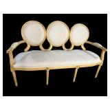 TRIPLE CAMEO BACK FRENCH OPEN ARM BENCH