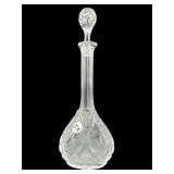 ANTIQUE CUT AND ETCHED CRYSTAL DECANTER WITH