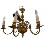 6 LIGHT SOLID BRASS CHANDELIER