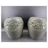 PR OF LARGE CERAMIC OUTDOOR FOUNTAINS