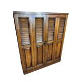 MAHOGANY LOUVRE DOOR BOOKCASE