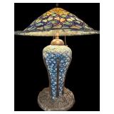 MONUMENTAL TIFFANY STYLE PEACOCK LAMP
