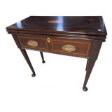 ROSEWOOD INLAID 19TH CENTURY DOUBLE FLIPTOP GAME