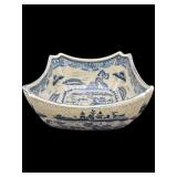 BLUE AND WHITE ORIENTAL DECORATOR BOWL