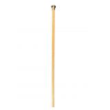 HARDWOOD WALKING STICK CANE WITH BRASS TOP