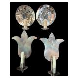 2 PR OF METAL AND MIRRORED WALL SCONCES