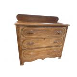 WALNUT VICTORIAN 3 DRAWER CHEST