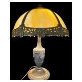 BRADLEY & HUBBARD SLAG GLASS LAMP
