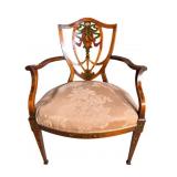 19TH CENT. VERNIS MARTIN DECORATED OPEN ARM