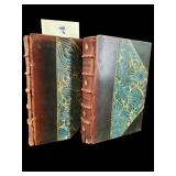 2 VOLUMES OF ANTIQUE OLIVER GOLDSMITH LEATHER