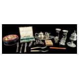 LARGE LOT OF OLD SILVER PLATE KITCHENWARE