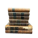 7 VOLUMES OF VARIOUS TITLES LEATHER BOUND BOOKS
