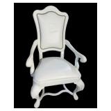LARGE WHITE LACQUERED OPEN ARM CHAIR