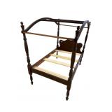 SOLID MAHOGANY ANTIQUE DOLL SIZE CANOPY BED