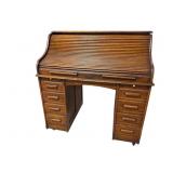 OAK S ROLL TOP DESK