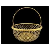 SMALL BRASS RETICULATED BASKET