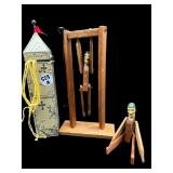 3 PC LOT OF HANDMADE FOLK ART TOYS