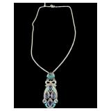DESIGNER NICKY BUTLER STERLING GEMSTONE NECKLACE