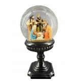 NATIVITY SCENE SNOW GLOBE ON STAND