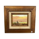 MID CENTURY OIL ON CANVAS IN FRAME