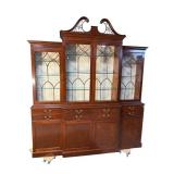SOLID MAHOGANY MONUMENTAL BREAK FRONT CHINA CLOSET
