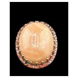 DESIGNER RARITIES STERLING RHODOCHROSITE RING