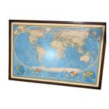 NATIONAL GEOGRAPHIC FRAMED WORLD MAP