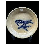 SIGNED BLUE MARK SALT GLAZE PIE DISH