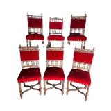 6 CARVED 19TH CENTURY CONTINENTAL CHAIRS