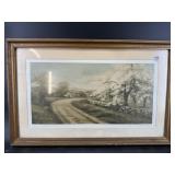 SIGNED BROWN OLD APPLE TREE PICTURE