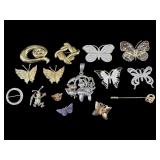 LOT OF COSTUME JEWELRY PINS/BROOCHES