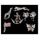 LOT OF MISC COSTUME JEWELRY PINS/BROOCHES