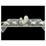 5 PC LOT OF PIG LEAD CORNCOB HOLDERS AND 1 BIRD