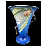 ROSEVILLE ART POTTERY BLUE PINE CONE SMALL VASE