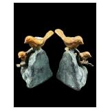 PR OF METAL BIRD BOOKENDS