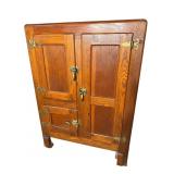LARGE 3 DOOR OAK ICEBOX