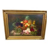 LARGE FLORAL OIL ON CANVAS