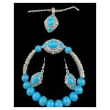 DESIGNER CANYON SKY TURQUOISE NECKLACE BRACELET