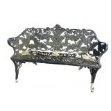 CAST ALUMINUM FERN PATTERN OUTDOOR BENCH
