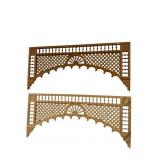 2 VICTORIAN PINE OPEN FRETWORK ARCHES
