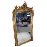 LARGE ORNATE GOLD CHERUB MIRROR